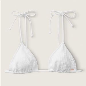 VS Pink Crinkle Triangle Bikini Top